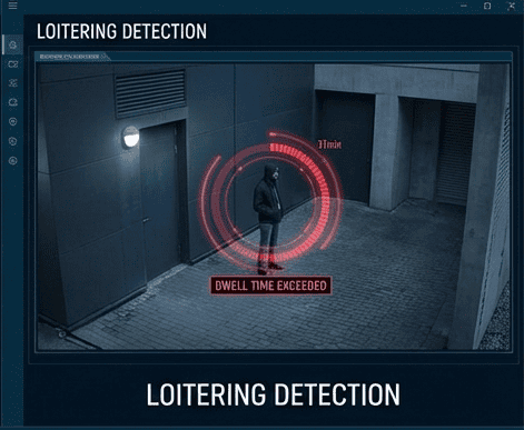 Advanced loitering detection security system with CCTV surveillance for property protection.