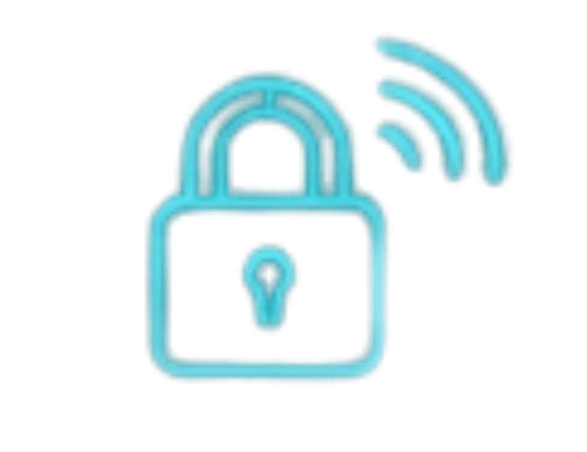 Secure wireless lock icon representing advanced security solutions.