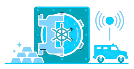 High-security vault with alarm system and security vehicle at Focus Group Security.