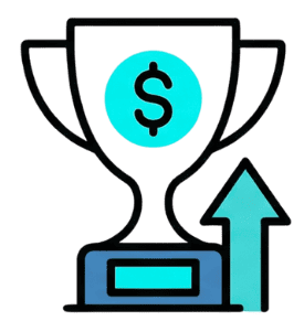 Secure trophy award with dollar symbol representing financial security and success.