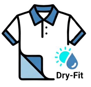High-quality dry-fit polo shirt illustration for security uniforms from Focus Group Security.